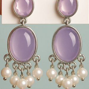 lavender pearl drop earrings