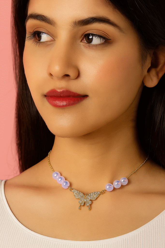 Premium Pearl Charm Chains – Butterfly, Heart & Classic Designs