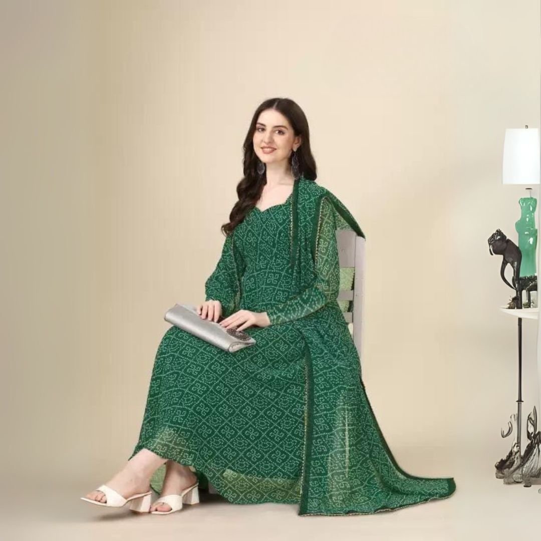 Designer Fox Georgette Printed Gown with Dupatta