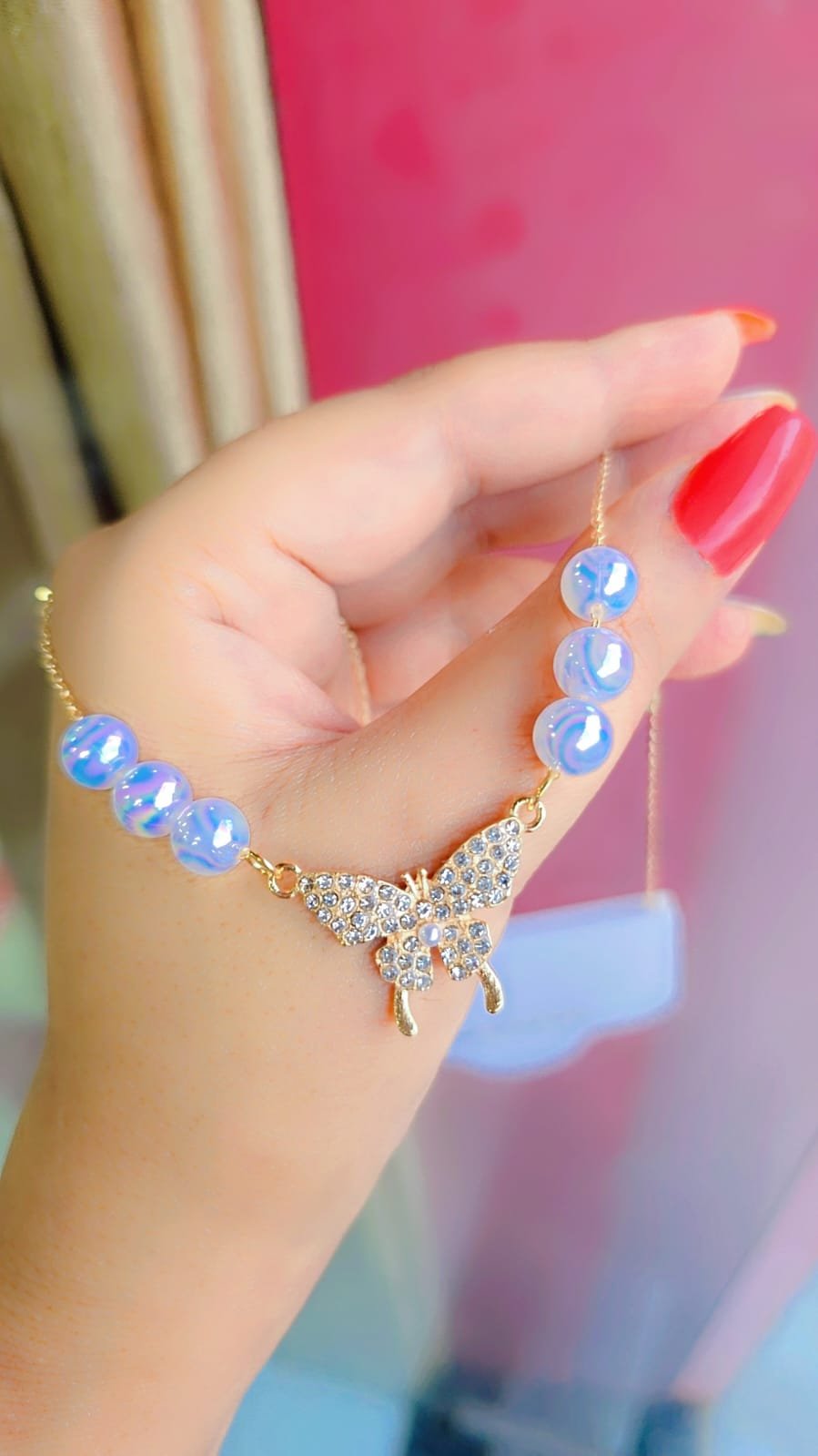 premium pearl charm chains – butterfly, heart & classic designs premium pearl charm chains – butterfly, heart & classic designs