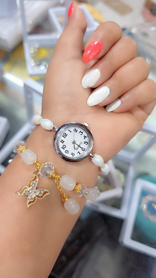premium stylish beaded bracelet watch for women & girls