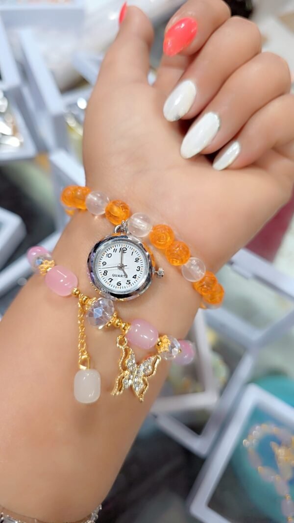 premium stylish beaded bracelet watch for women & girls