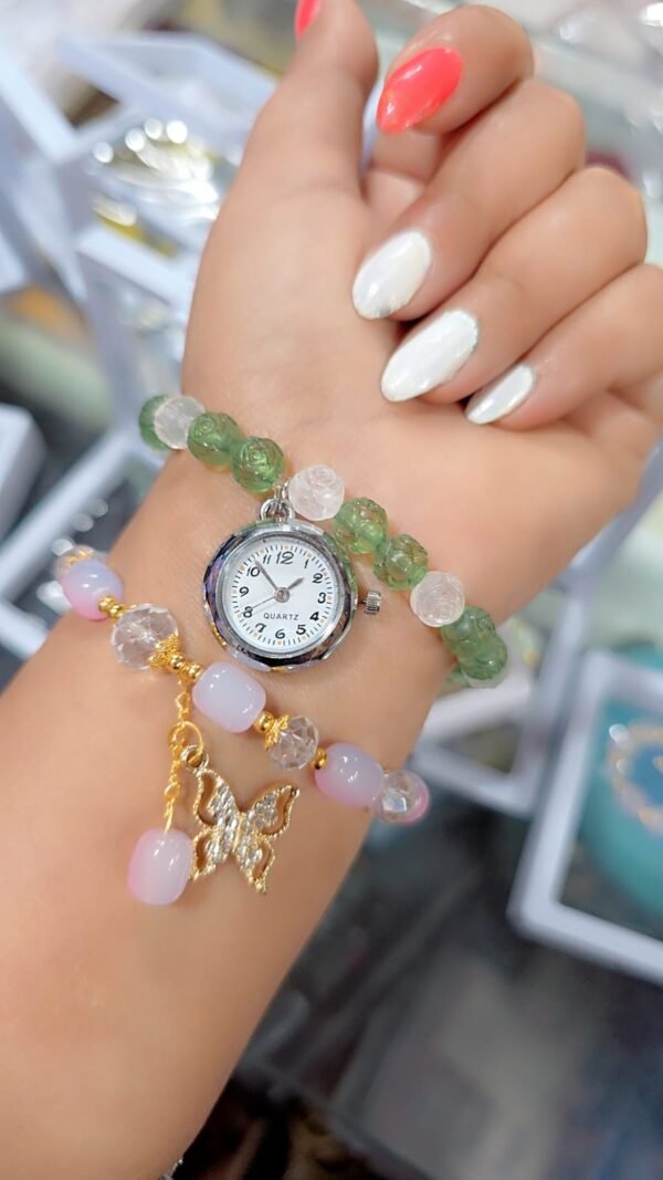 premium stylish beaded bracelet watch for women & girls