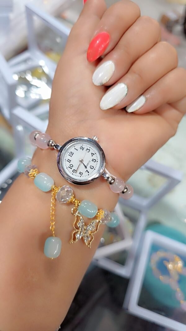 premium stylish beaded bracelet watch for women & girls