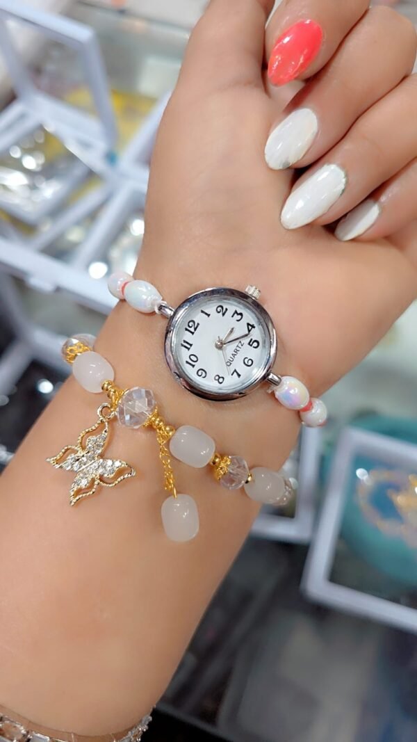 premium stylish beaded bracelet watch for women & girls