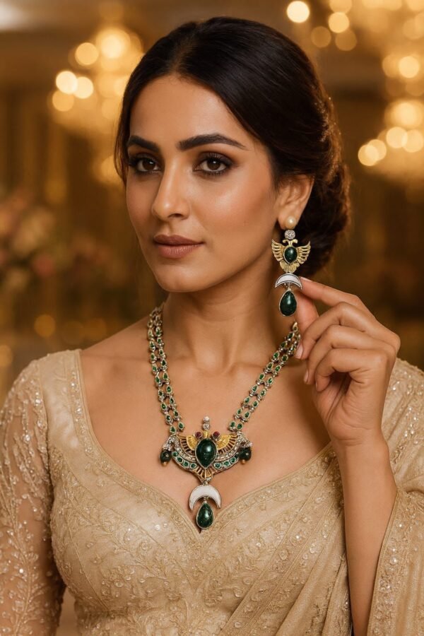 royal wings stone necklace set
