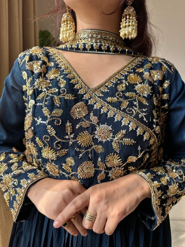 premium blooming vichitra embroidered kurti pant dupatta set