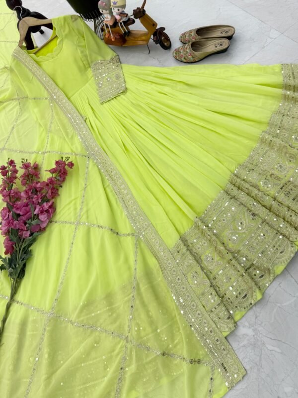 designer embroidered anarkali gown with dupatta – mauve elegance