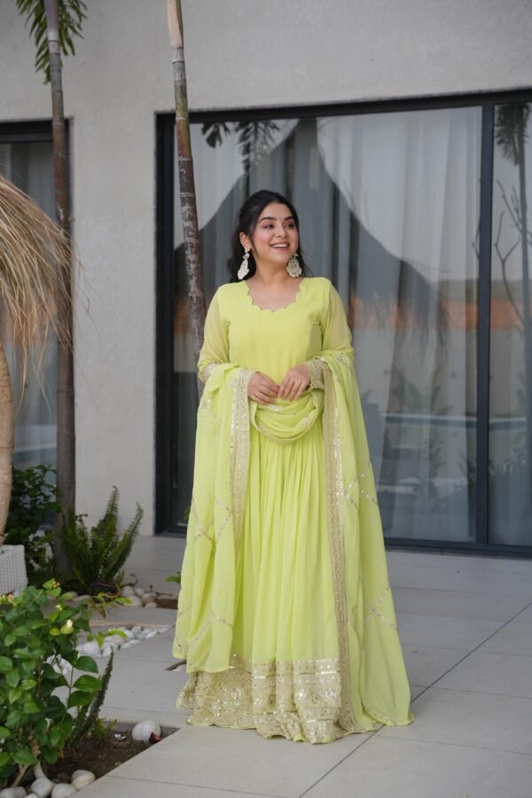 designer embroidered anarkali gown with dupatta – mauve elegance