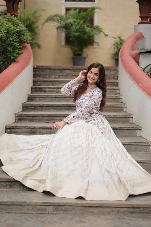 premium designer sequins embroidered readymade co ord set | peplum blouse & viscose lehenga | sajdeya 2025 collection