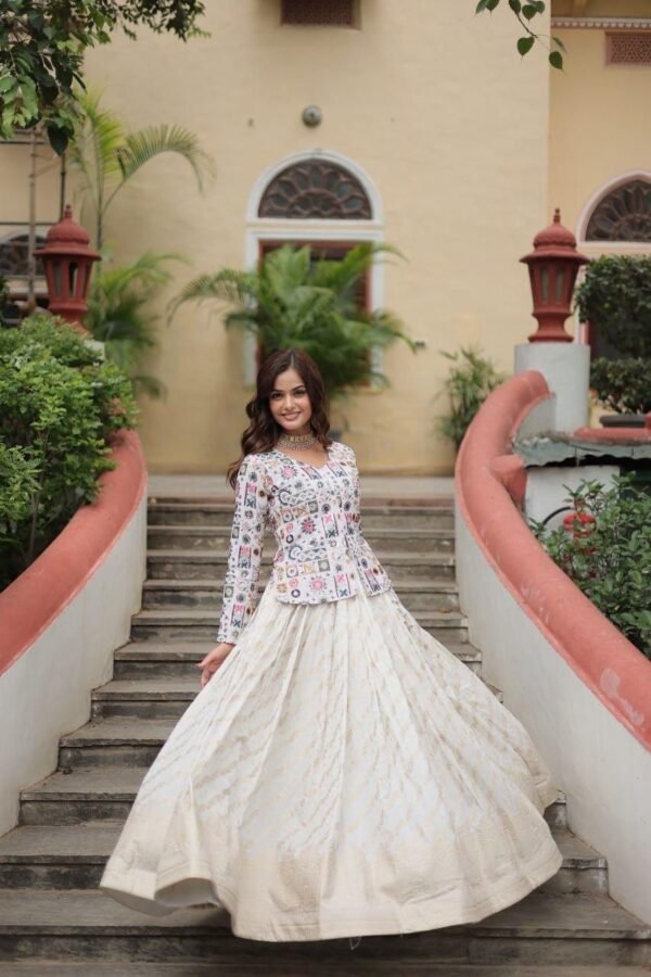 premium designer sequins embroidered readymade co ord set | peplum blouse & viscose lehenga | sajdeya 2025 collection