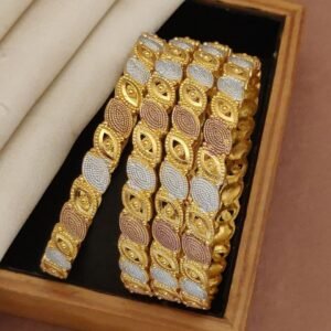 royal dual tone gold plated bangles – traditional & bridal jewellery for women | sajdeya