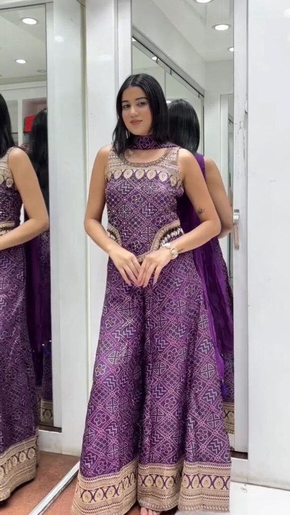 Royal Purple Faux Georgette Embroidered Palazzo Suit Set With Dupatta