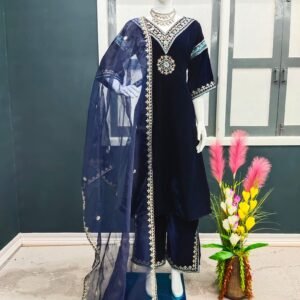 red embroidered faux georgette lehenga set for women – sajdeya signature bridal collection