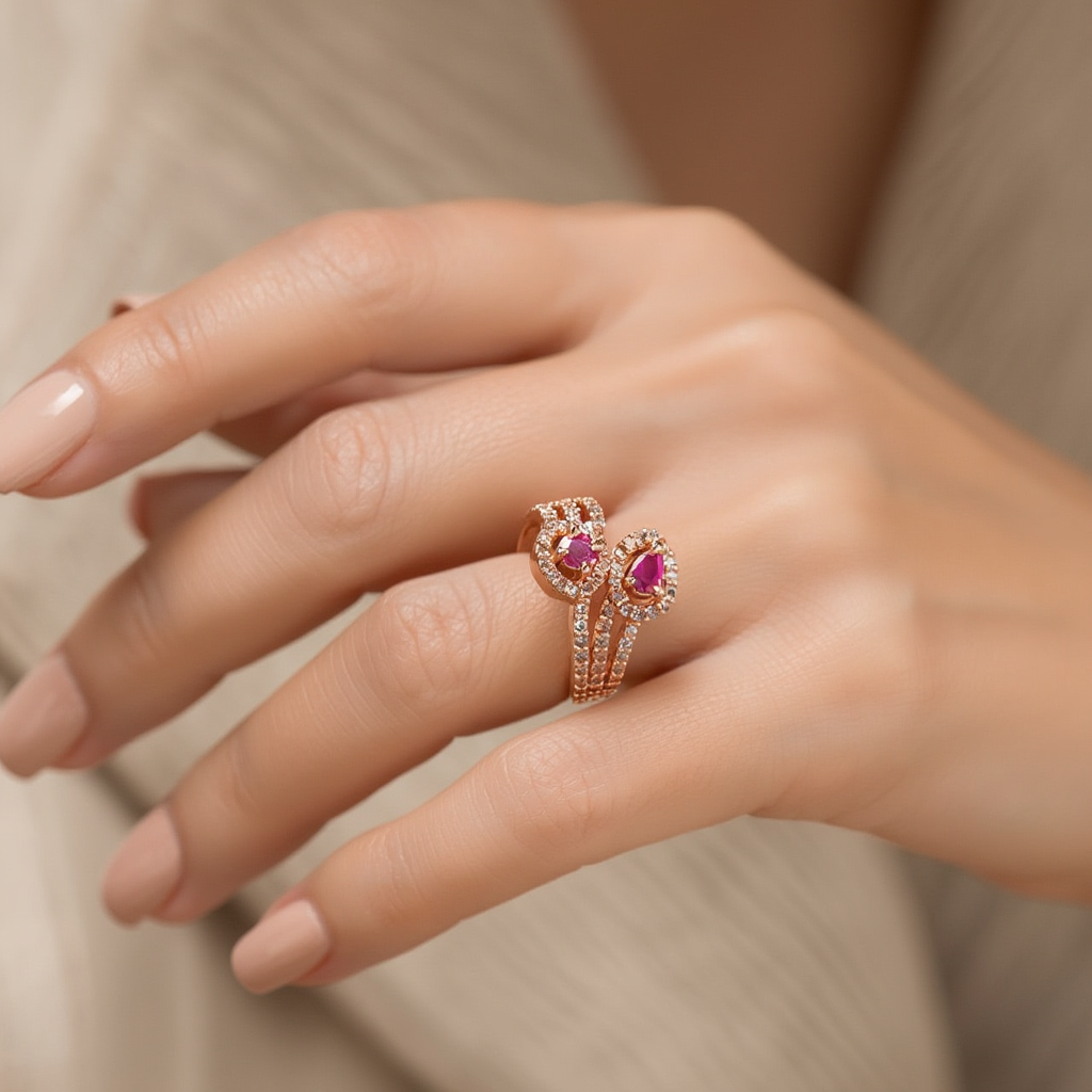 sajdeya nooré twin drop adjustable ring sajdeya nooré twin drop adjustable ring